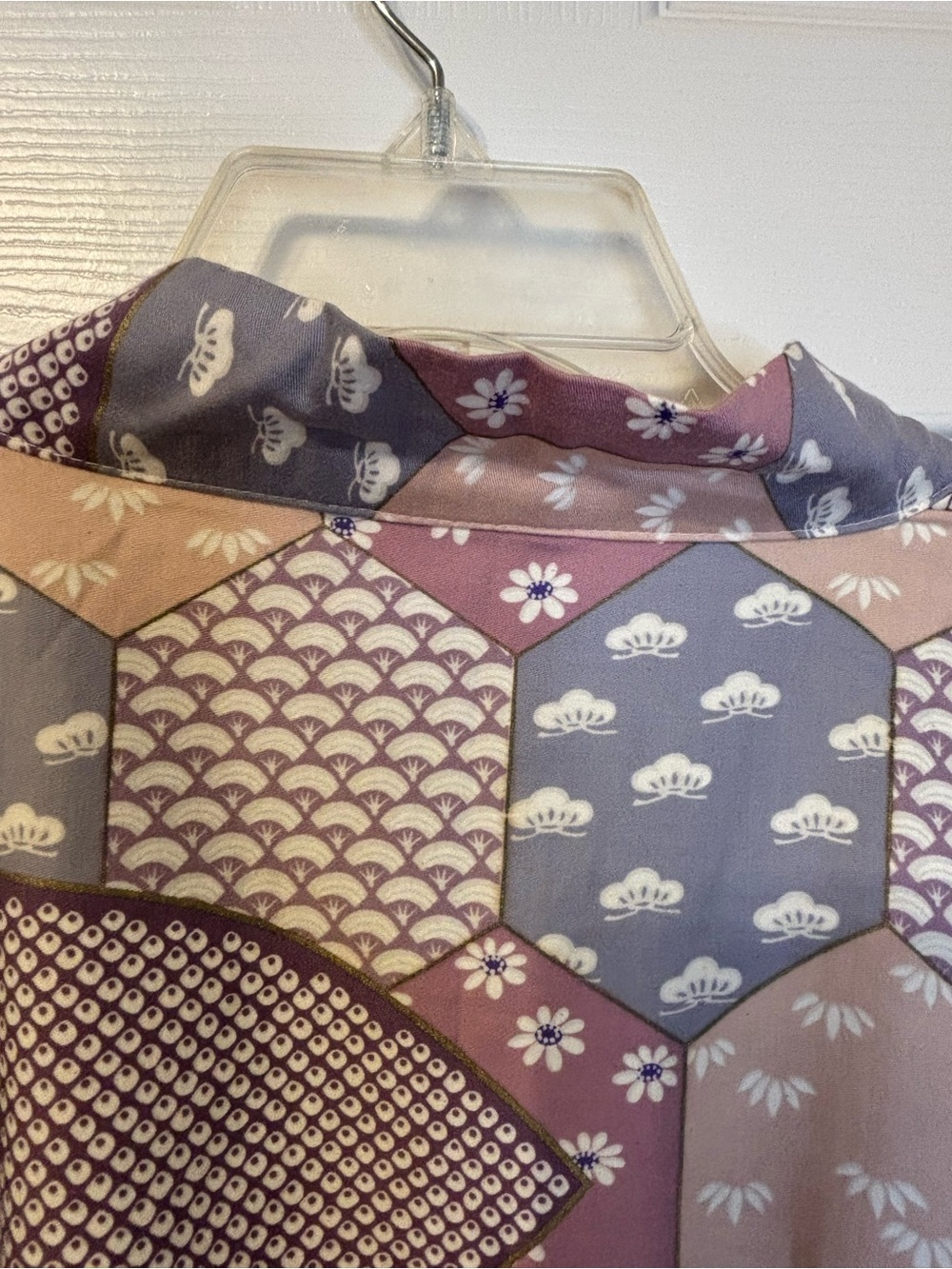 Vintage Japanese Yukata Kimono Robe 100% Cotton Floral Made in Japan OS - Picture 11 of 12